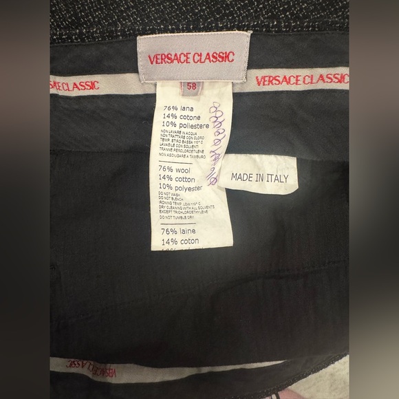 EUC Versace Classic Men’s EU 58 US 42 Black Check Wool-Blend Pants-Made in Italy - Picture 6 of 8